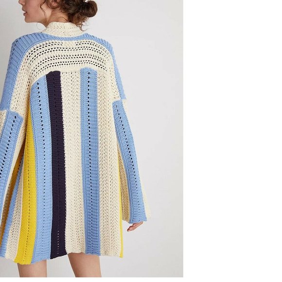 Anthropologie Maeve Striped Longline Cardigan - Picture 3 of 9